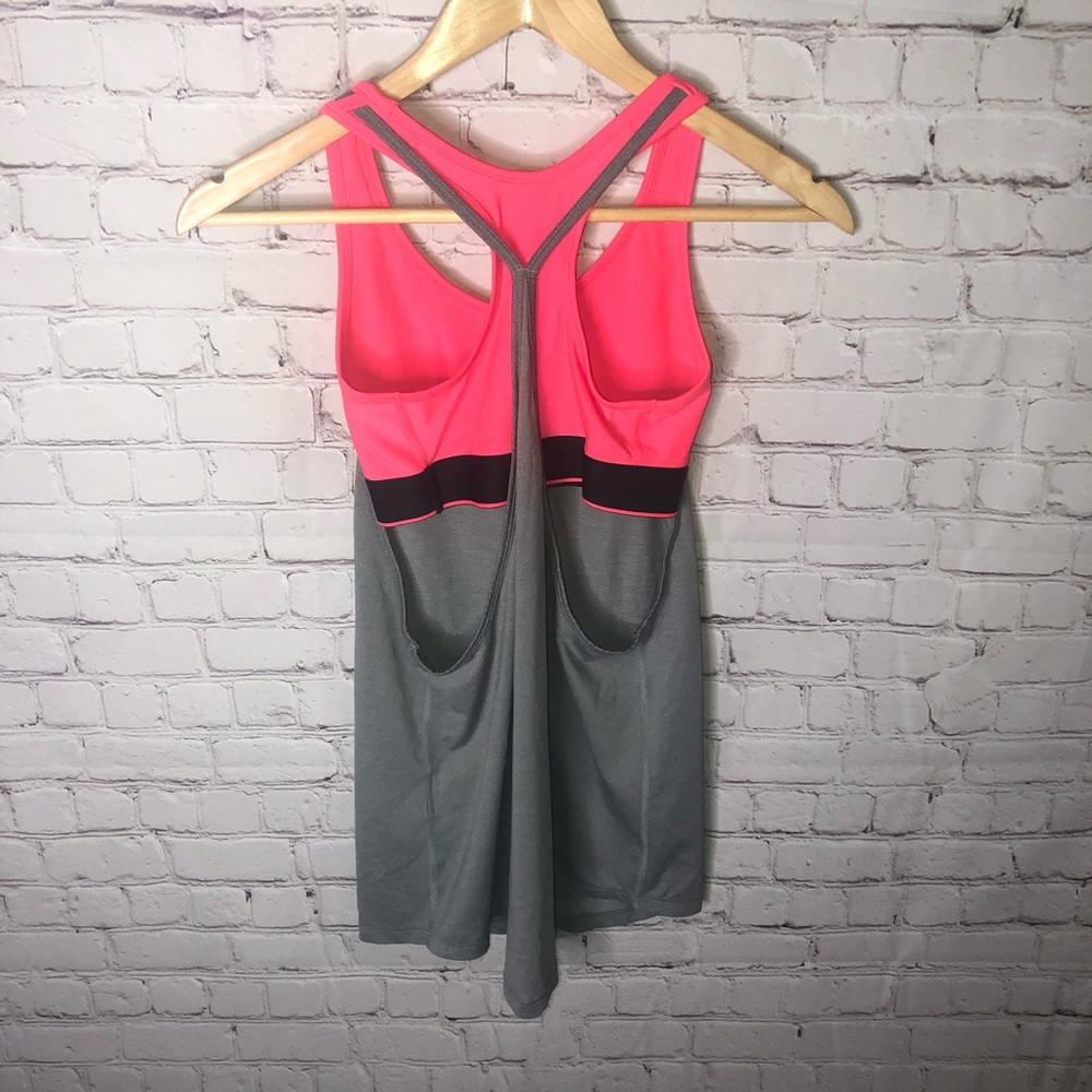 Under Armour Pink and Gray Built In Bra Tank - Picture 4 of 7